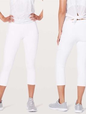Lululemon Speed Up Crop Sz 6 *21" In White NWT